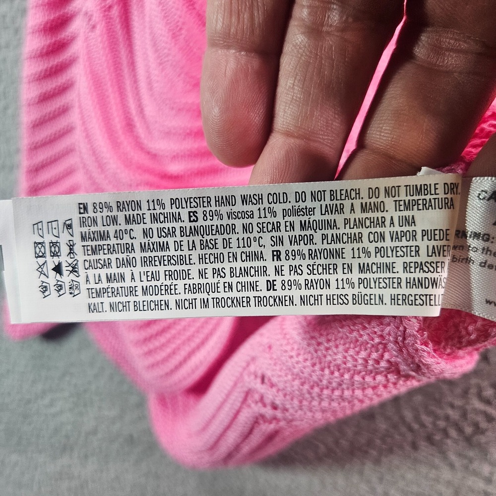 NWOT English Factory Shirt Top Women Small Knit Scallop Hem Pink - Pls Read - Picture 7 of 13